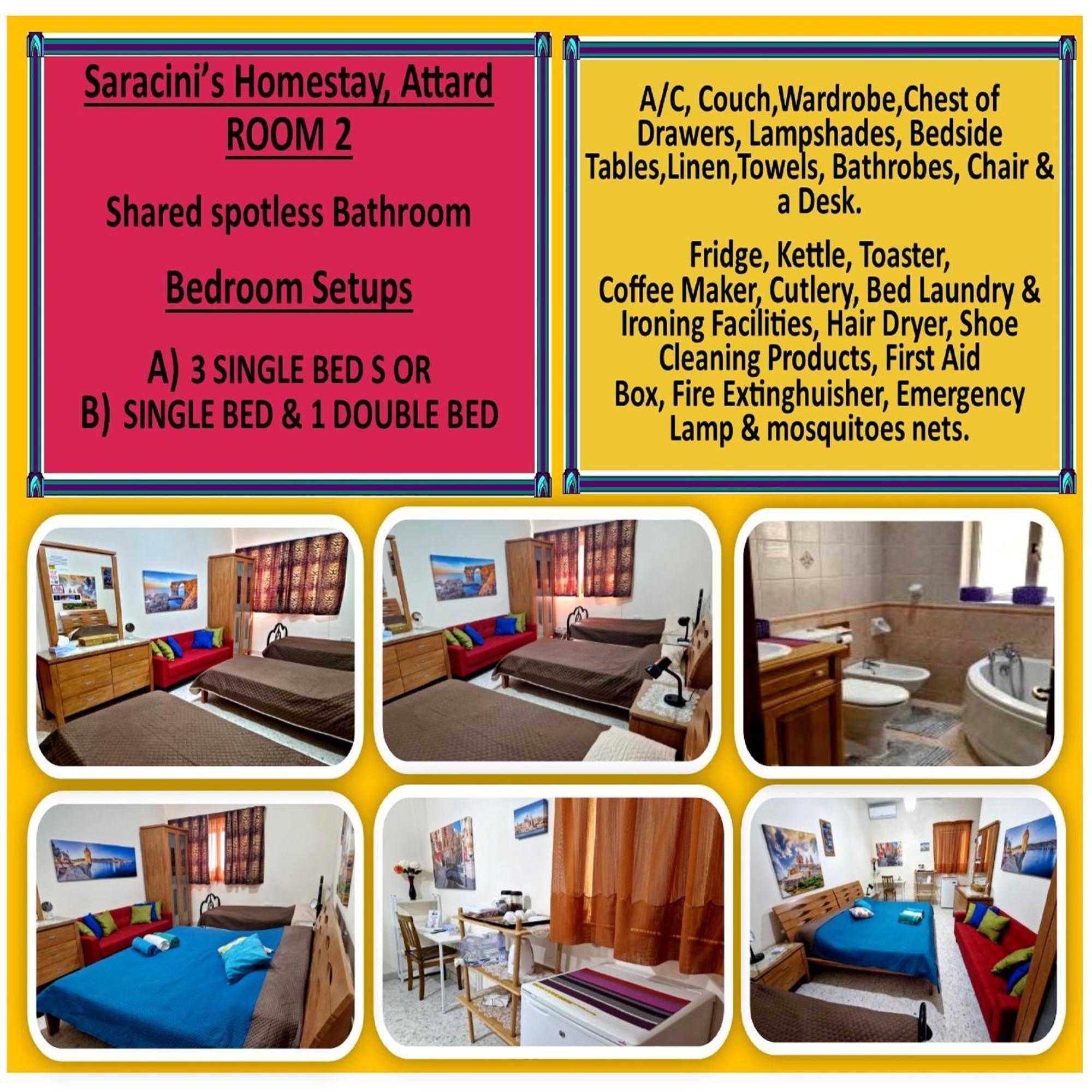 Saracini'S Homestay Attard Bagian luar foto